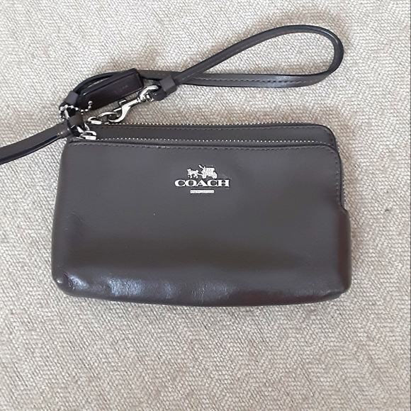 Coach Handbags - Coach Brown Leather Wristlet